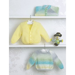 Knitting Pattern James C Brett JB503 Baby DK Cardigan & Vest