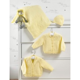 Knitting Pattern James C Brett JB518 Baby DK Cardigan Hat Blanket & Vest