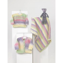 Knitting Pattern James C Brett JB564 Baby DK Cardigan Vest & Blanket