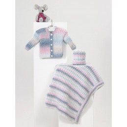 Knitting Pattern James C Brett JB565 Baby DK Cardigan Hat & Blanket
