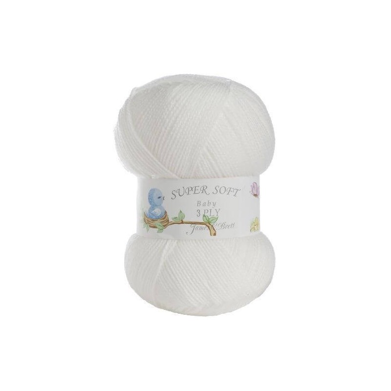James C Brett Baby 3 PLY White Yarn 100g Ball Knitting Yarn Knit Craft