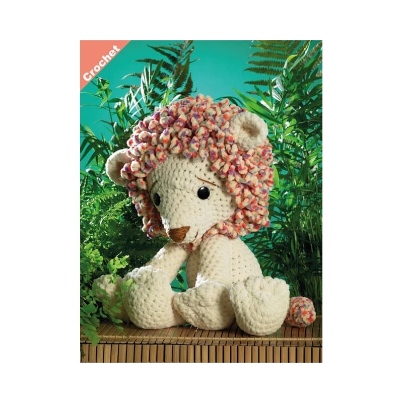 Crochet Pattern James C Brett JB402 Chunky Lion Stuffed Toy