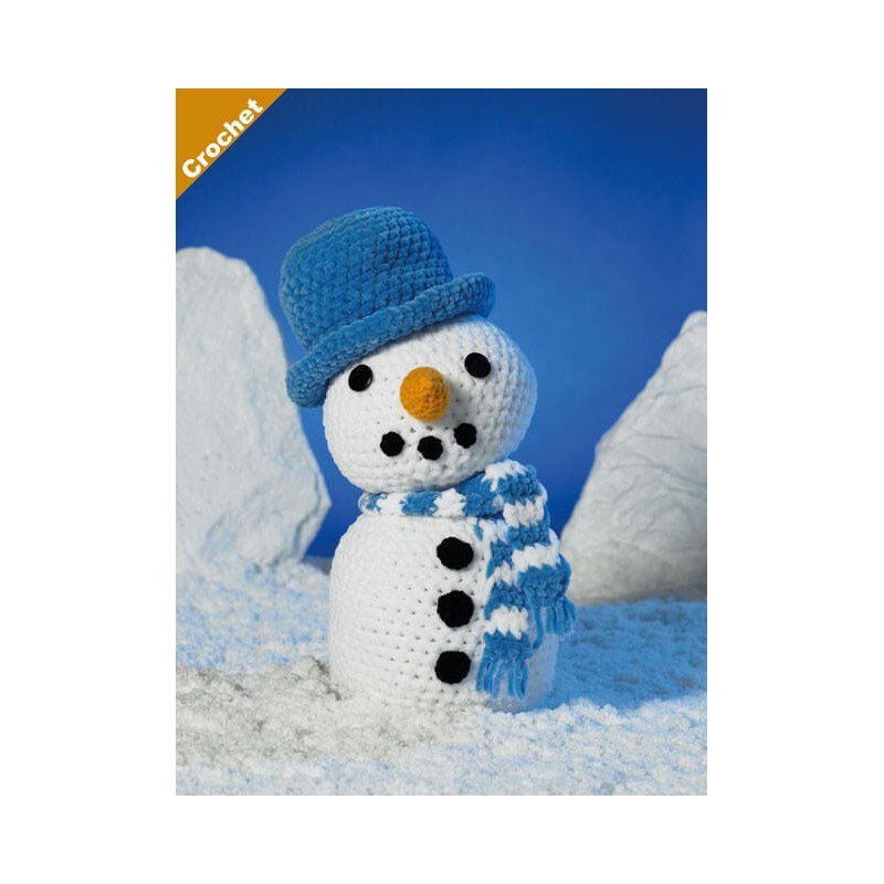 Crochet Pattern James C Brett JB406 Chunky Snowman Stuffed Toy