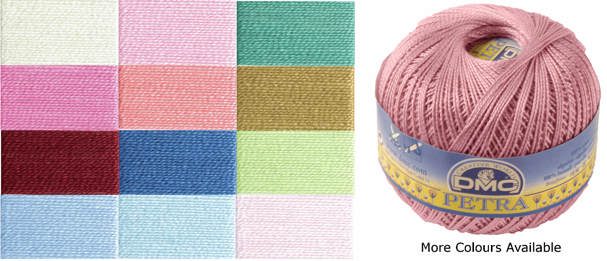DMC Petra Crochet Yarn Size 3 100g Ball 100% Cotton Crochet Yarn Craft 5145