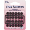 Hemline 7mm Sew On Snap Press Stud Fasteners Invisible Black or Clear