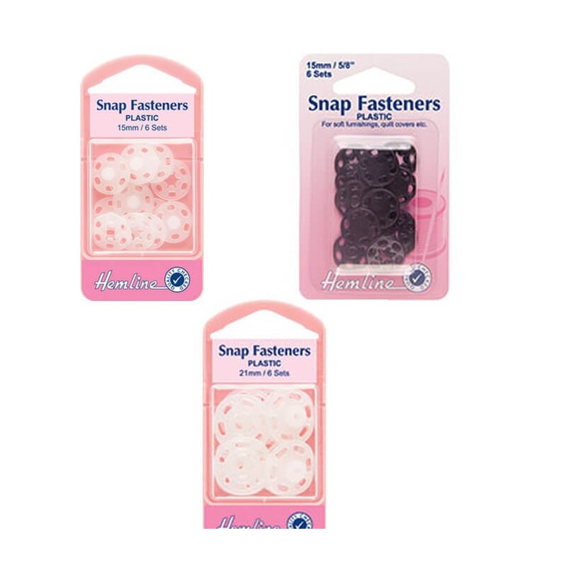 Hemline 15mm Or 21mm Sew On Snap Press Fasteners Duvet Quilt