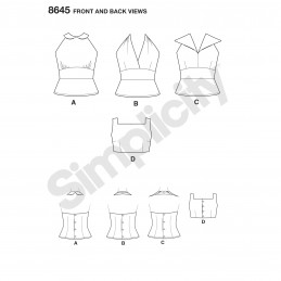Simplicity Sewing Pattern 8645 Women's Halterneck Tops