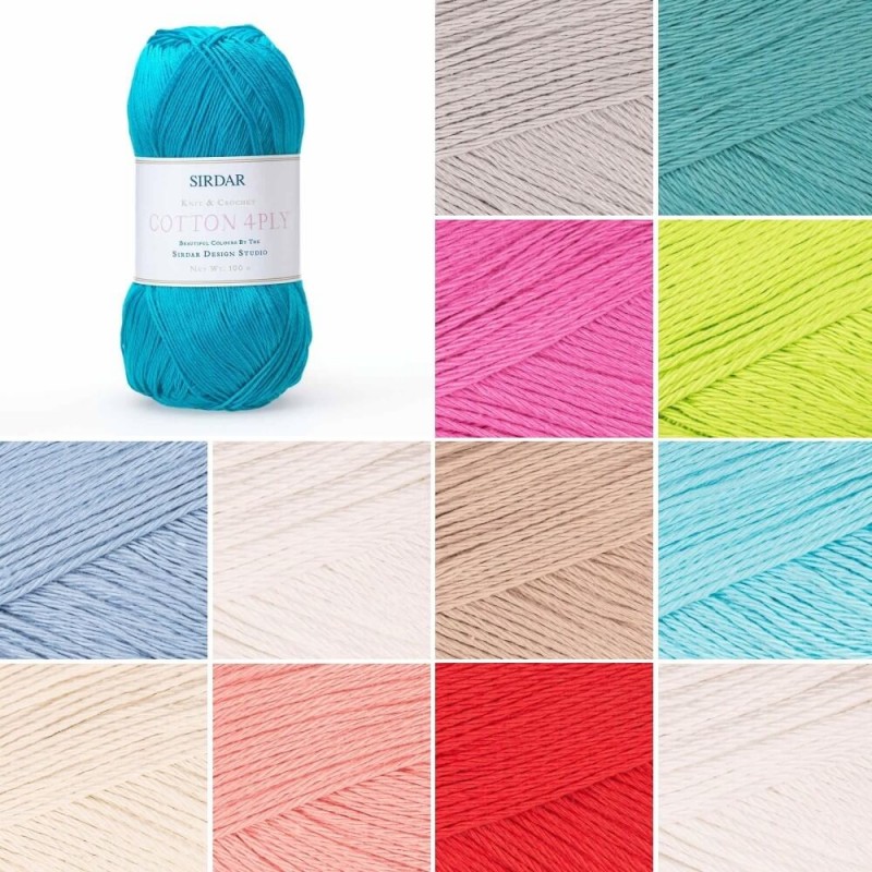 Sirdar Cotton Ply Knitting Yarn Knit Crochet Crafts 100g Ball