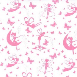 Polycotton Fabric Magical Fairies Fairy Wishes Fantasy Craft Material Pink