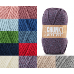 Sirdar Hayfield Chunky With Wool 100g Ball Knitting Crochet Knit Craft Yarn 