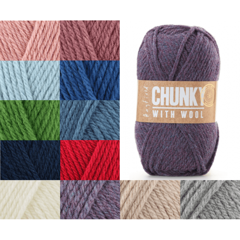Sirdar Hayfield Chunky With Wool 100g Ball Knitting Crochet Knit Cr...