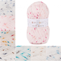 Sirdar SuperSoft Aran Rainbow Drops 100% Polyester 100g Ball Knit Craft Yarn