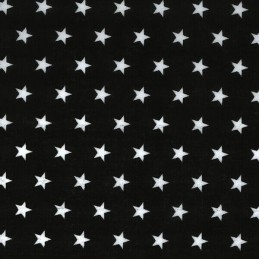 Polycotton Fabric 10mm Stars In Rows Magic Starry Craft Material Black