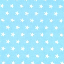 Polycotton Fabric 10mm Stars In Rows Magic Starry Craft Material Blue