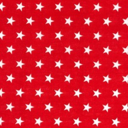 Polycotton Fabric 10mm Stars In Rows Magic Starry Craft Material Red