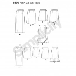 Simplicity Sewing Pattern 8699 Misses Button Wrap Front Skirts