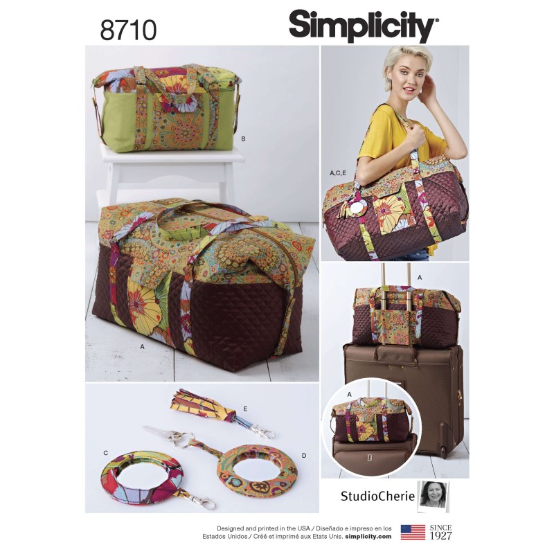 Simplicity Sewing Pattern 8710 Quilted Travel Duffle Carry Bags