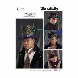 Simplicity Sewing Pattern 8713 Men's Costume Hats in Three Sizes