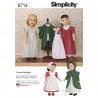 Simplicity Sewing Pattern 8714 18" Doll Vintage Inspired Dresses & Aprons