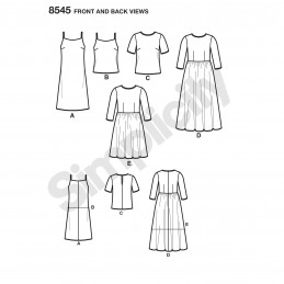 Simplicity Sewing Pattern 8545 Misses Sheer Dress with Slip or Camisole