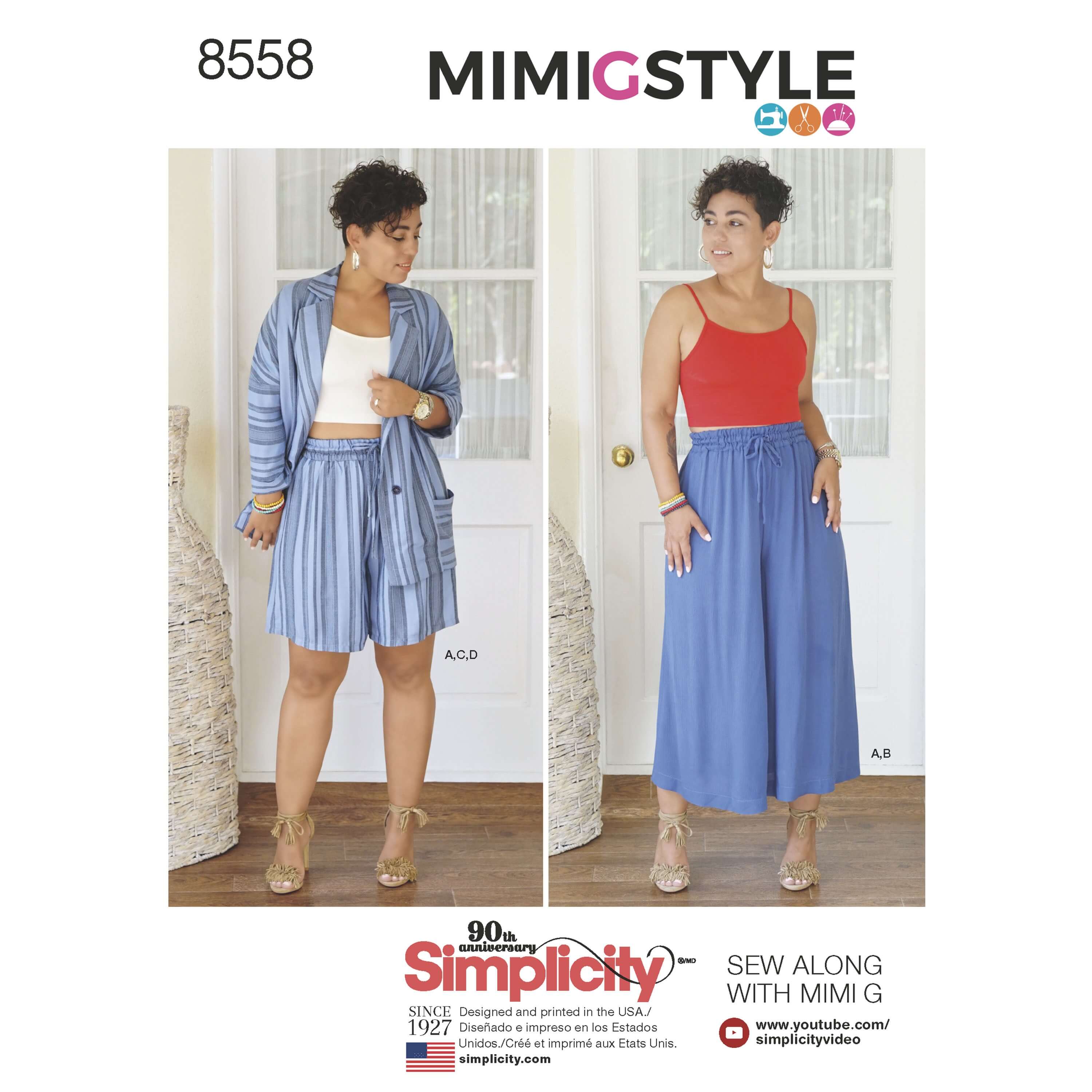 Simplicity Sewing Pattern 8558 Misses Mimi G Separates Trousers Tops Jacket