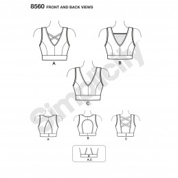 Simplicity Sewing Pattern 8560 Misses Knit Sports Bras Gym Workout Clothes