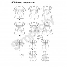 Simplicity Sewing Pattern 8563 Toddler Summer Dresses and Hats