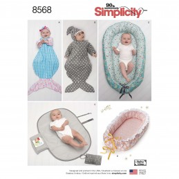 Simplicity Sewing Pattern 8568 Baby Accessories Swaddle Bag Nest Changing Mat