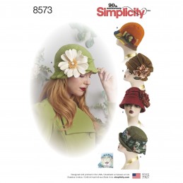 Simplicity Sewing Pattern 8573 Women's Vintage Style Flapper Hats