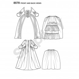 Simplicity Sewing Pattern 8578 Misses 18th Century Baroque Gown Costume