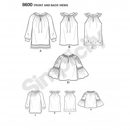 Simplicity Sewing Pattern 8600 Women's Boho Pullover Casual Tops