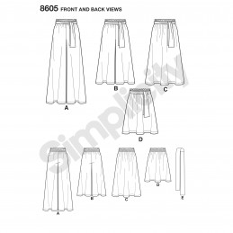 Simplicity Sewing Pattern 8605 Women's Wide Leg Paper Bag Trousers