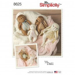 Simplicity Sewing Pattern 8625 Stuffed Toys and Gift Bags