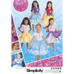 Simplicity Sewing Pattern 8627 Children's Disney Princess Dress Up Skirts