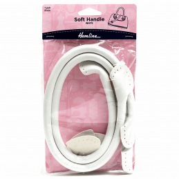 Hemline Clip On & Sew On Handbag Handle Cord Bag Accessories H4511.WH Bag Handle Soft 51cm White
