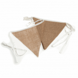 11cm x 5m Rustic Natural Hessian Jute Burlap Bunting 30x Flags