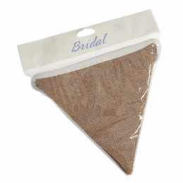 11cm x 5m Rustic Natural Hessian Jute Burlap Bunting 30x Flags