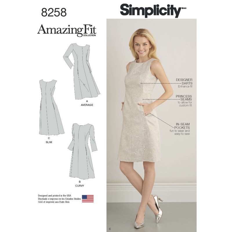 Simplicity Sewing Pattern 8258 Women's and Plus Size Amazing Fit A