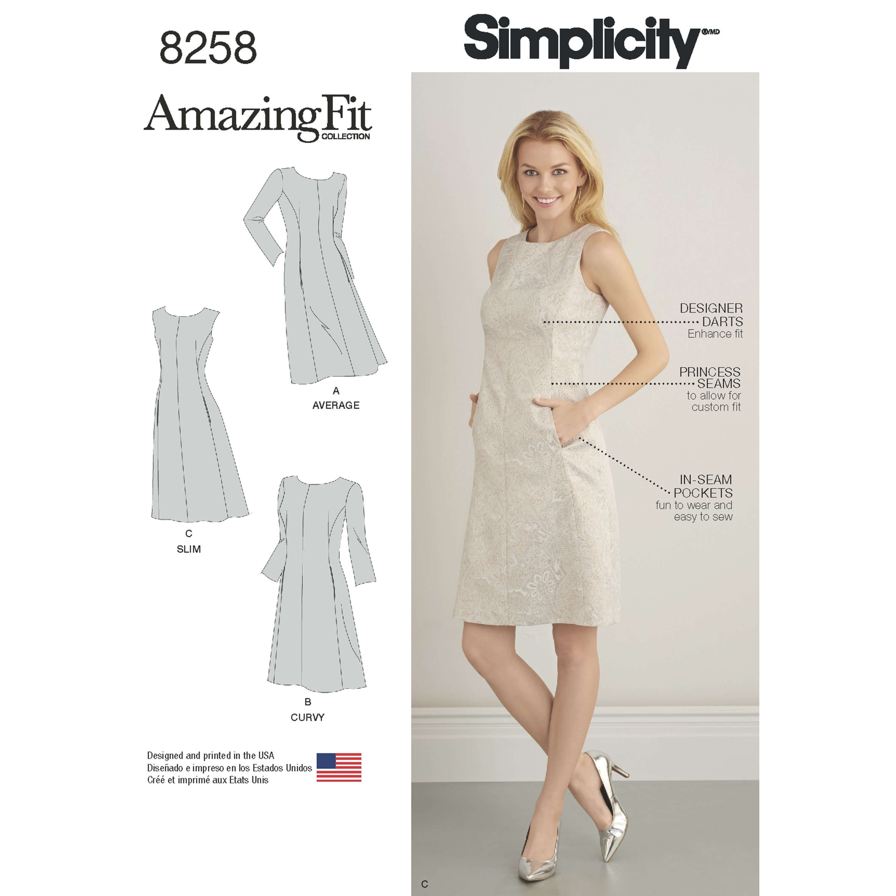 Simplicity Sewing Pattern 8258 Women's and Plus Size Amazing Fit A Line Dress