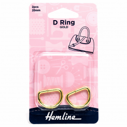 Hemline 2 x D Rings Gold Nickel Black Rose Gold Strap Adjuster Handbag Bag H4516.20.GD D Ring 20mm Gold 2 Pieces