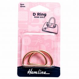 Hemline 2 x D Rings Gold Nickel Black Rose Gold Strap Adjuster Handbag Bag H4516.32.RG D Ring 32mm Rose Gold 2 Pieces