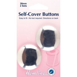 Self Cover Buttons: Metal Top 38mm