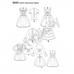 Simplicity Sewing Pattern 8444 Women's Cosplay Lolita Ruffle Dress Costume