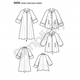 Simplicity Sewing Pattern 8509 Women's Vintage Jacket or Coat Shawl Collar