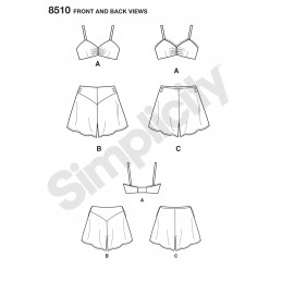 Simplicity Sewing Pattern 8510 Women's Vintage 1930s Underwear Bras
