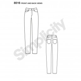 Simplicity Sewing Pattern 8516 Women's Mimi G Skinny Jeans Average Slim & Curvy
