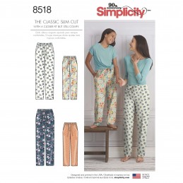 Simplicity Sewing Pattern 8518 Girls and Misses Slim Fit Lounge Trousers