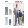 Simplicity Sewing Pattern 8519 Boys and Mens Slim Fit Lounge Trousers