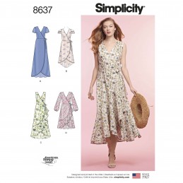 Simplicity Sewing Pattern 8637 Women's Wrap Dress Casual Vacation