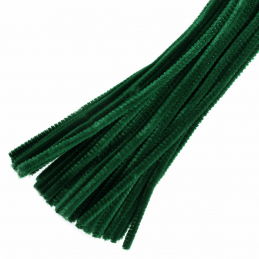 Green Chenille Craft Stems Pipe Cleaners 30cm 12" Long 6mm Wide